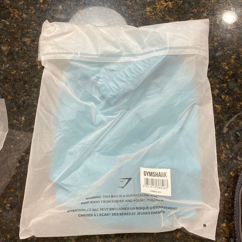 Light blue small gym shark shorts
